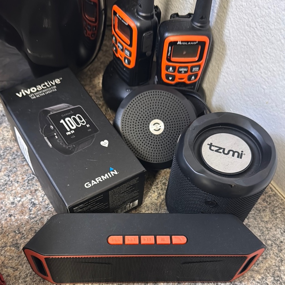 Black and Orange Portable Bluetooth Speaker with Rugged Design